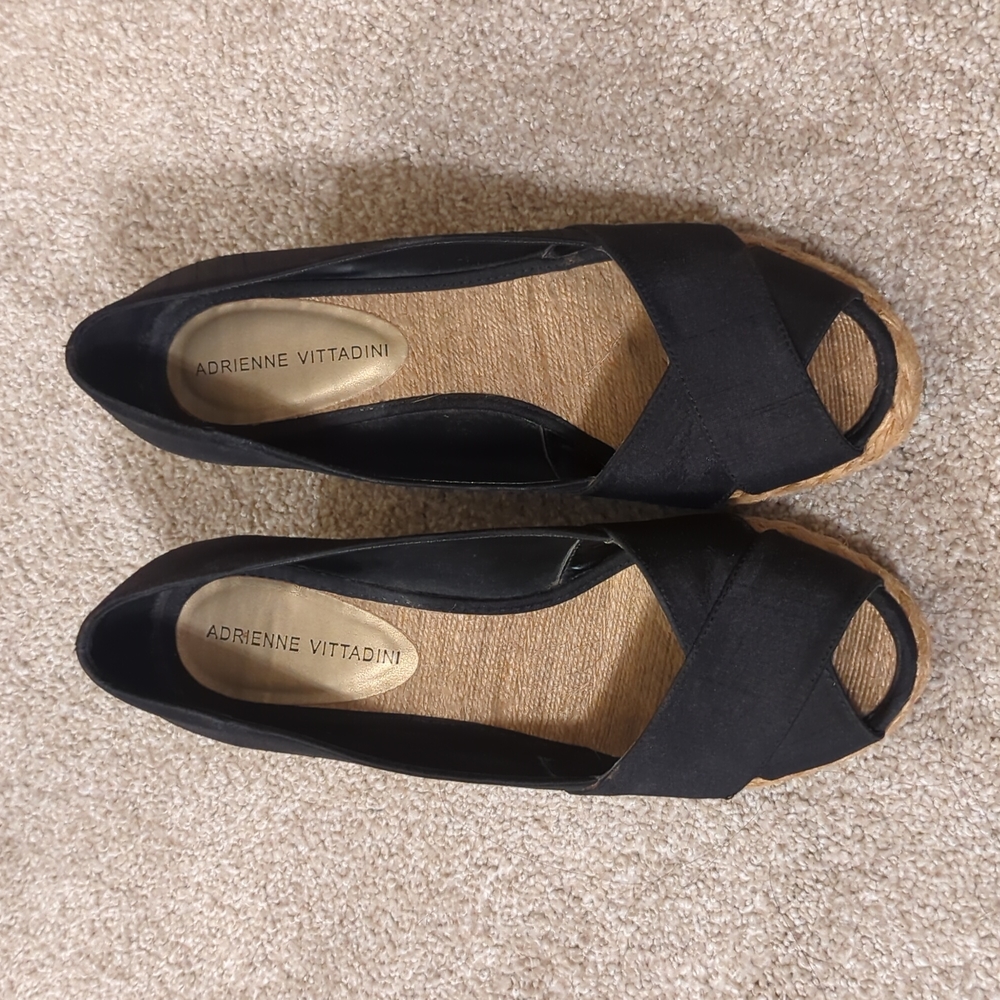 Black wedge heels, Adrienne Vittadini